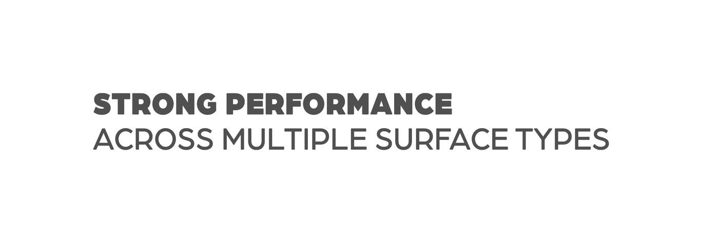 Strong performance across multiple surface types