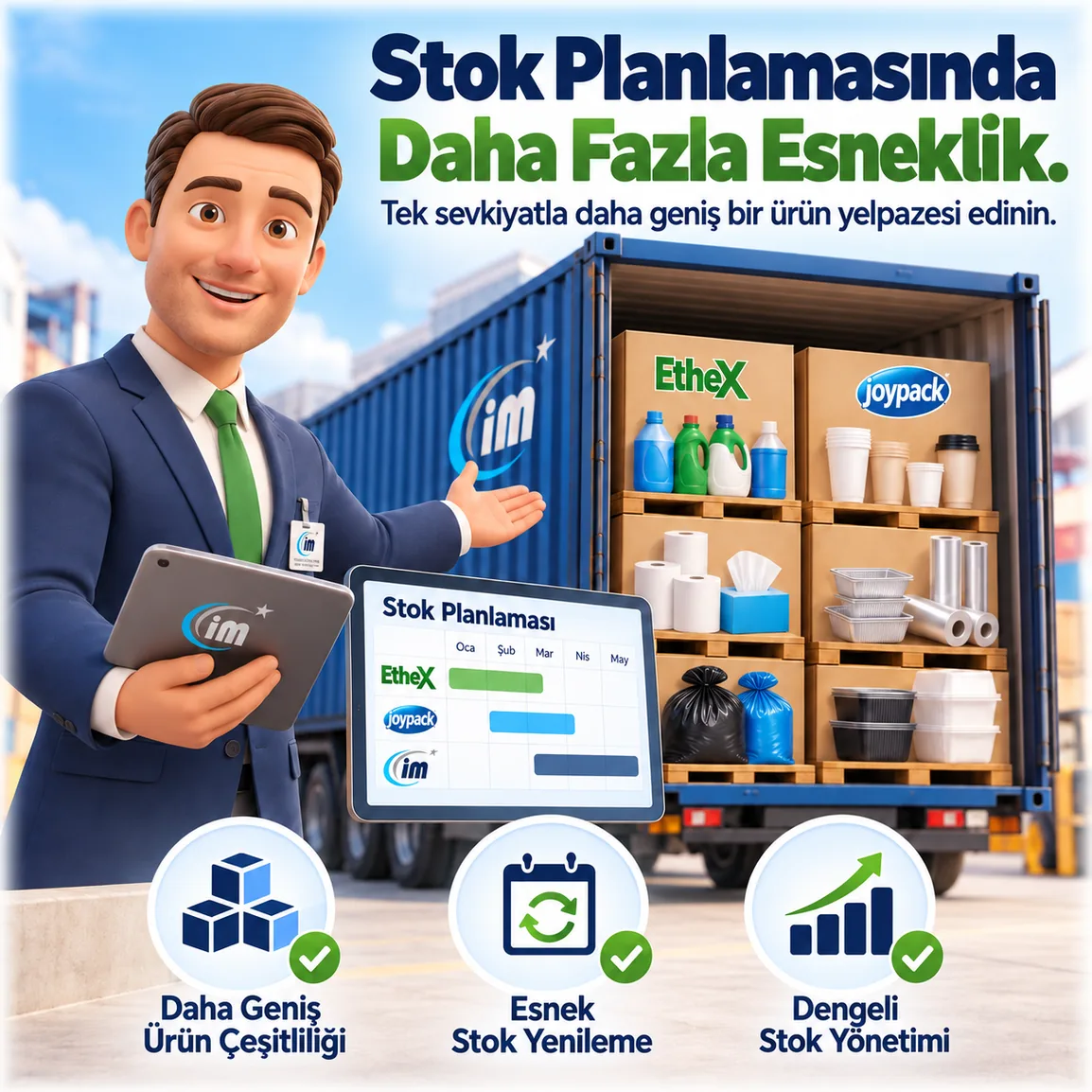 Stok planlamasında daha fazla esneklik: tek sevkiyatta daha geniş ürün yelpazesi