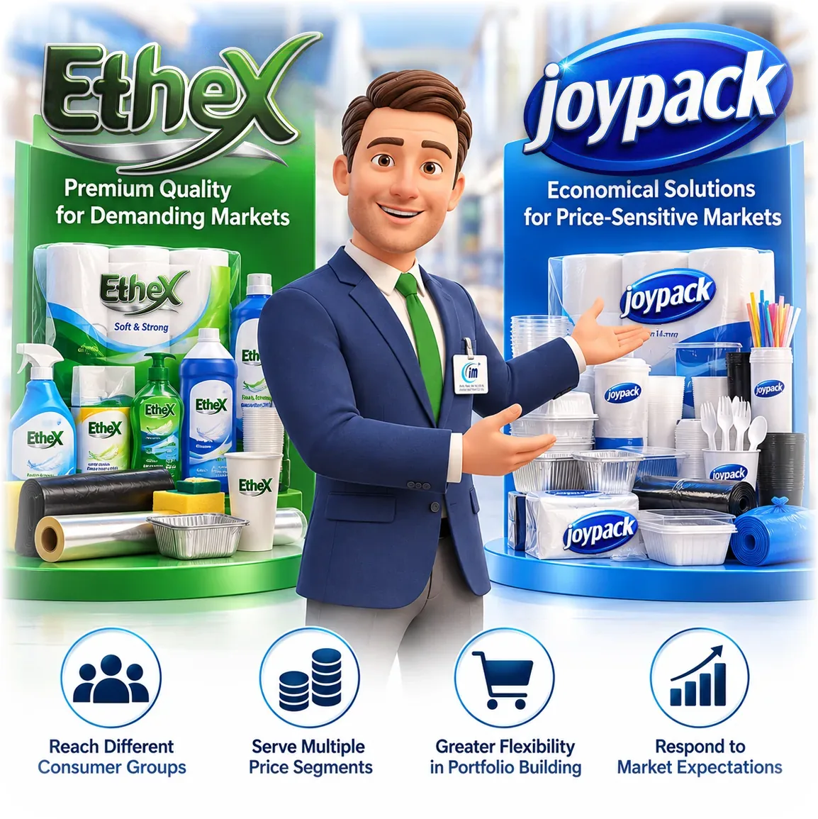 Ethex premium quality and Joypack economical solutions