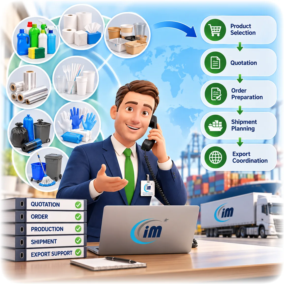 One supplier from product selection and quotation to shipment planning and export coordination