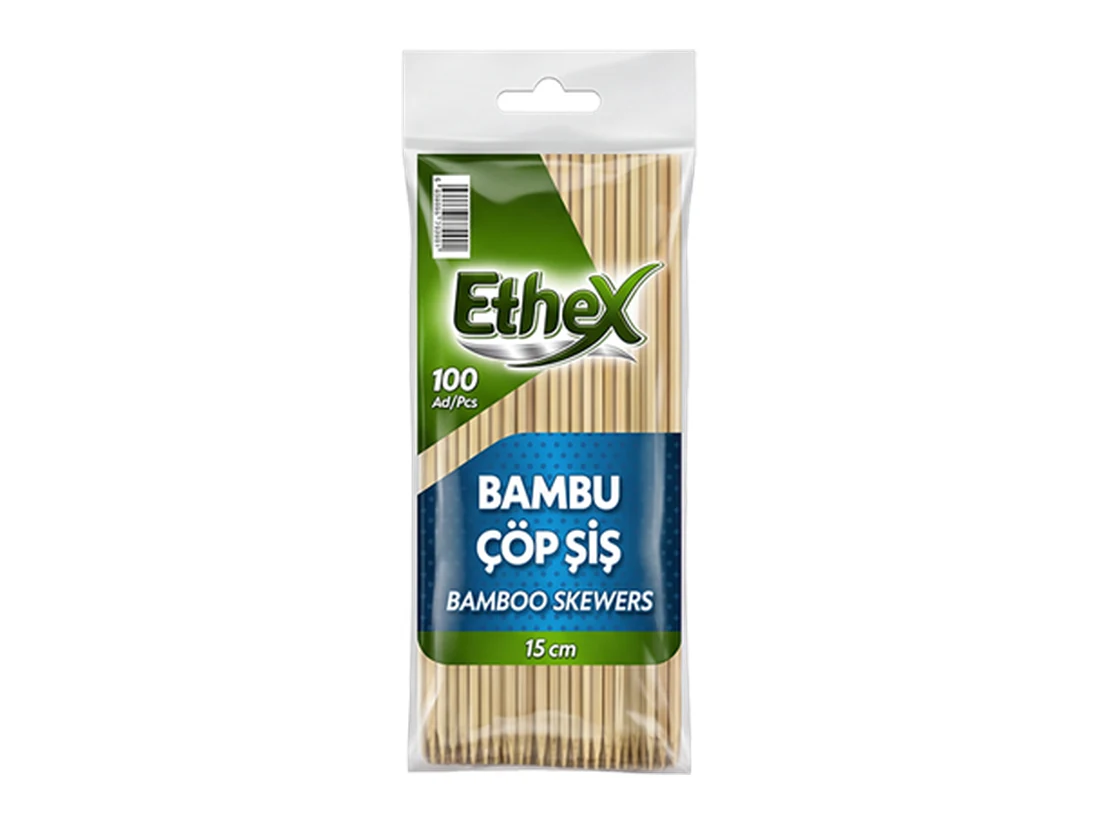 Bambu Çöp Şiş – 15 cm · 2,5 mm — katalog ürün kodu 220301001