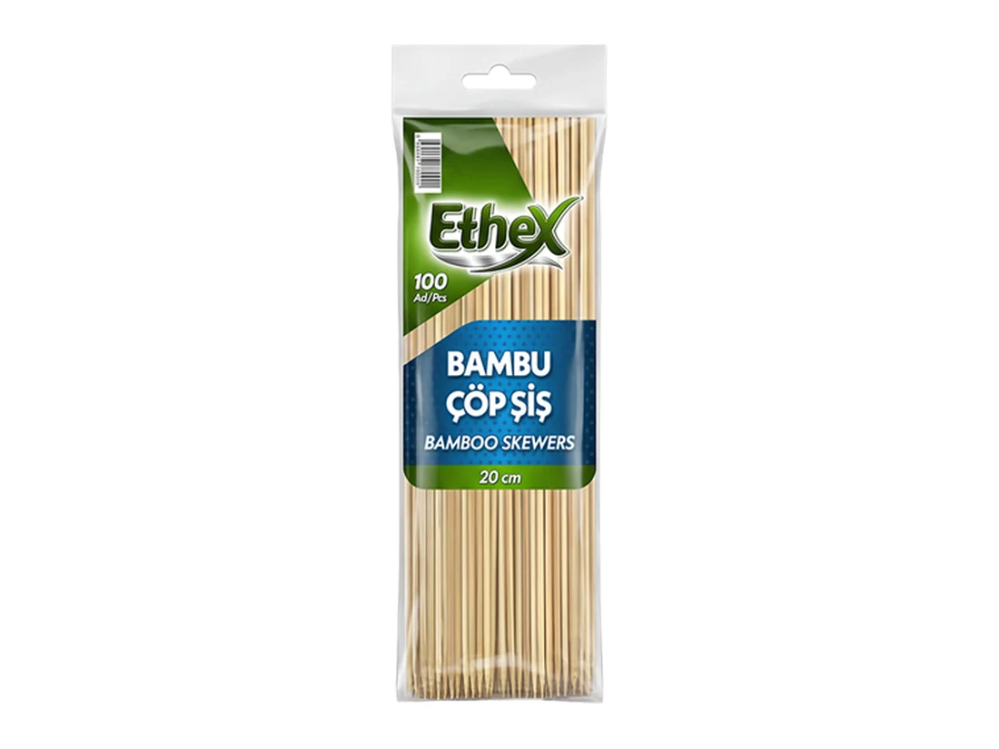 Bambu Çöp Şiş – 20 cm · 2,5 mm — katalog ürün kodu 220301002