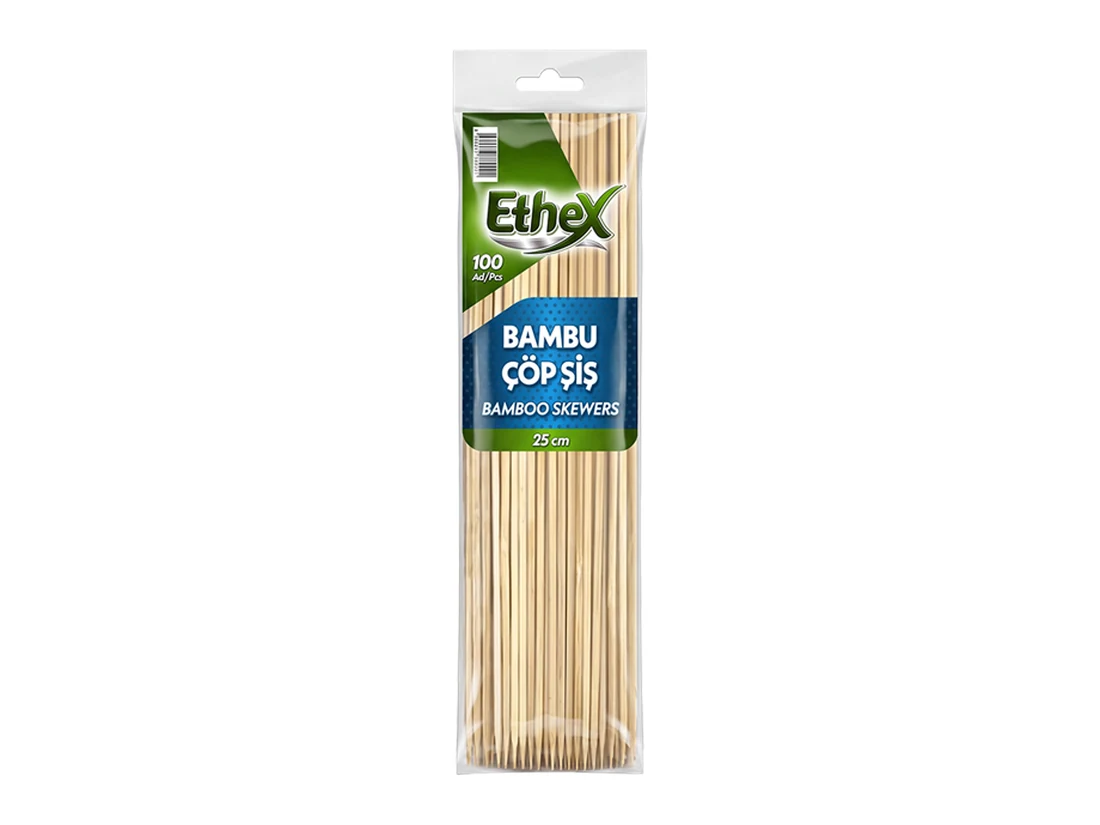 Bambu Çöp Şiş – 25 cm · 2,5 mm — katalog ürün kodu 220301003