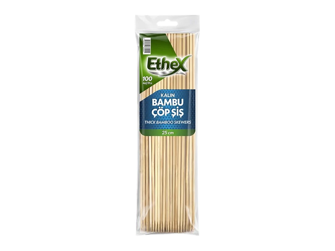 Bambu Çöp Şiş – 25 cm · 3 mm — katalog ürün kodu 220301004