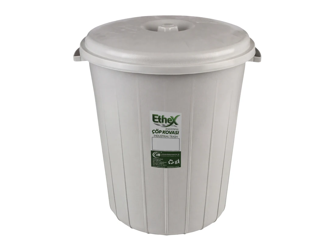 Gray PP Dustbin - with Lid
35 lt