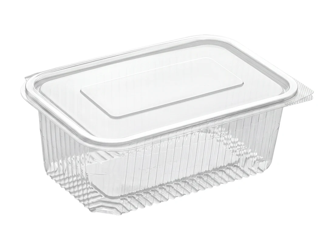 Plastic Container, Flat Lid, PET&nbsp;–⁠&nbsp;1000&nbsp;cc