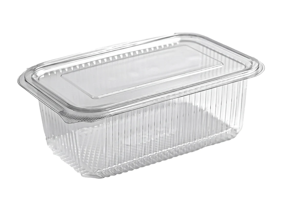 Plastic Container, Flat Lid, PET&nbsp;–⁠&nbsp;1000&nbsp;cc