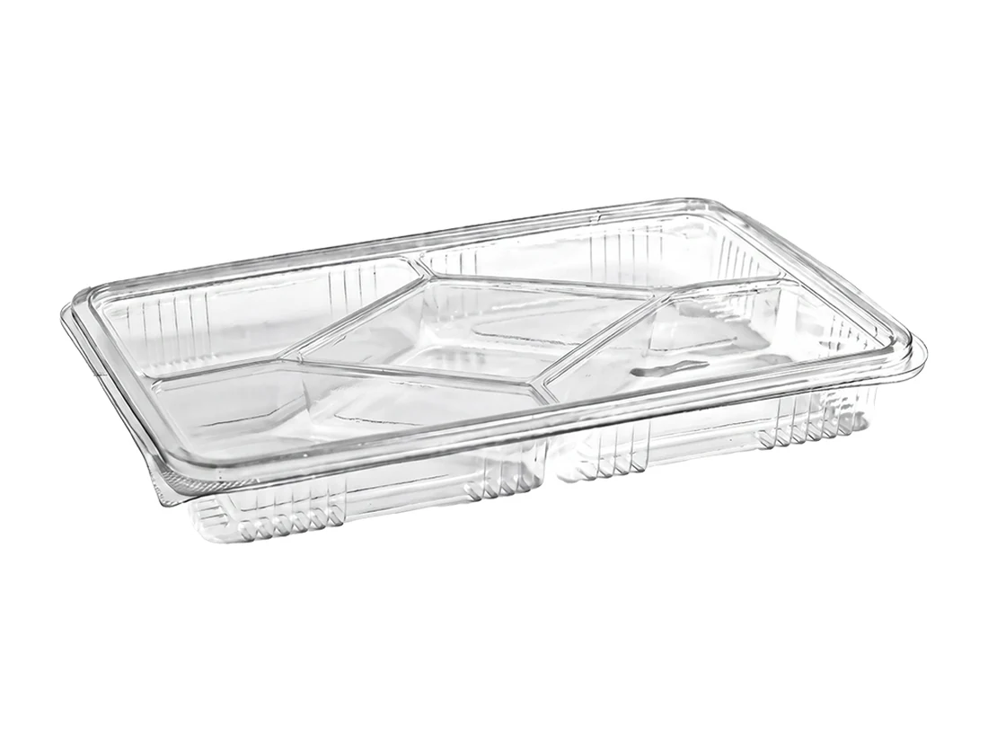 5 Bölmeli Oval PET Kap — katalog ürün kodu 010421003