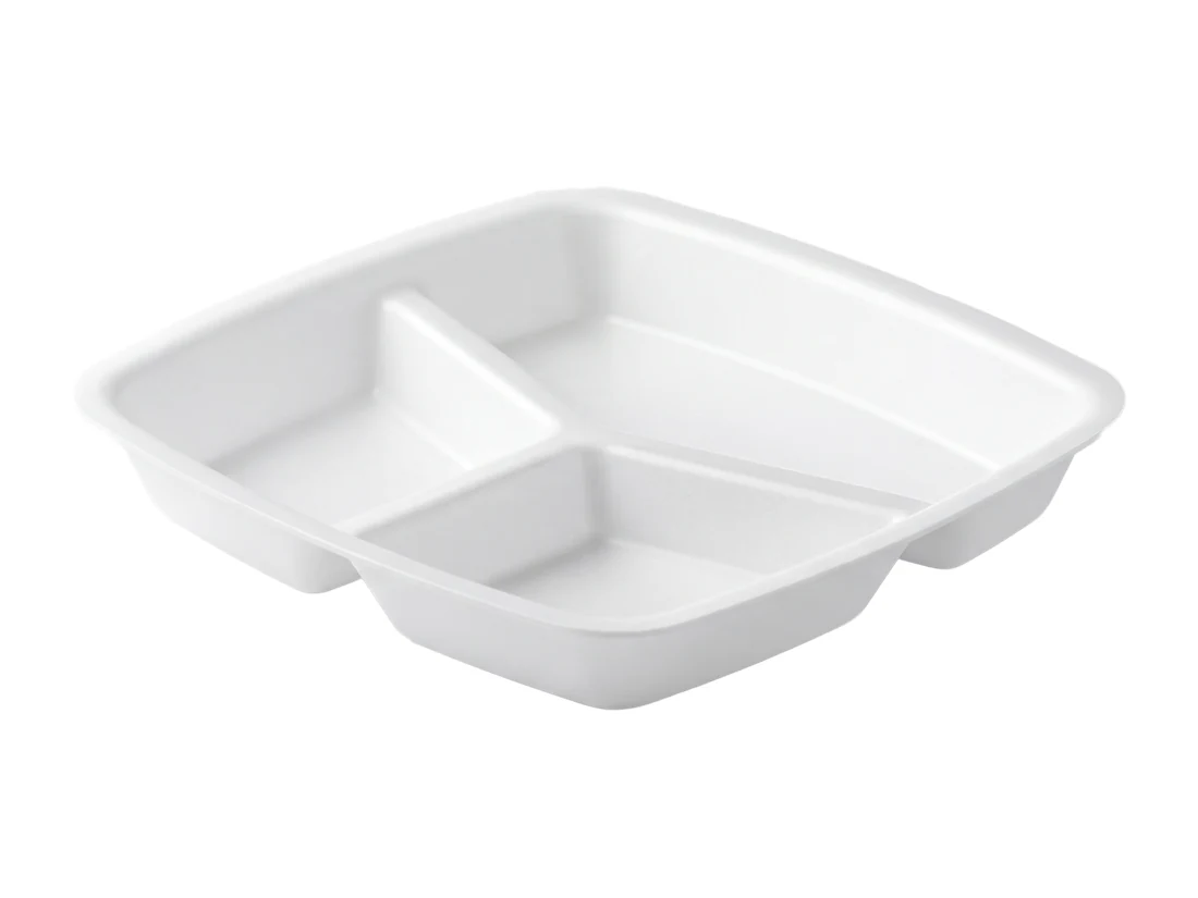 C24 3 Division Foam Plate without Lid