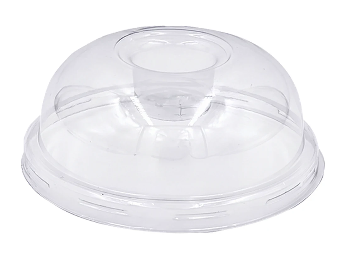Dome Lid with Plus, Clear, PET, 95mm
