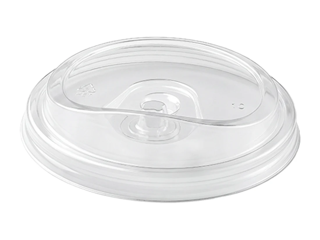 Flat Lid with Hole, Clear, PET, 95mm