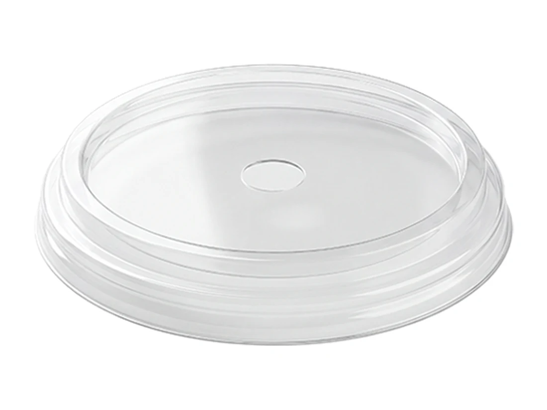 Flat Lid with Hole, Clear, PET, 95mm
