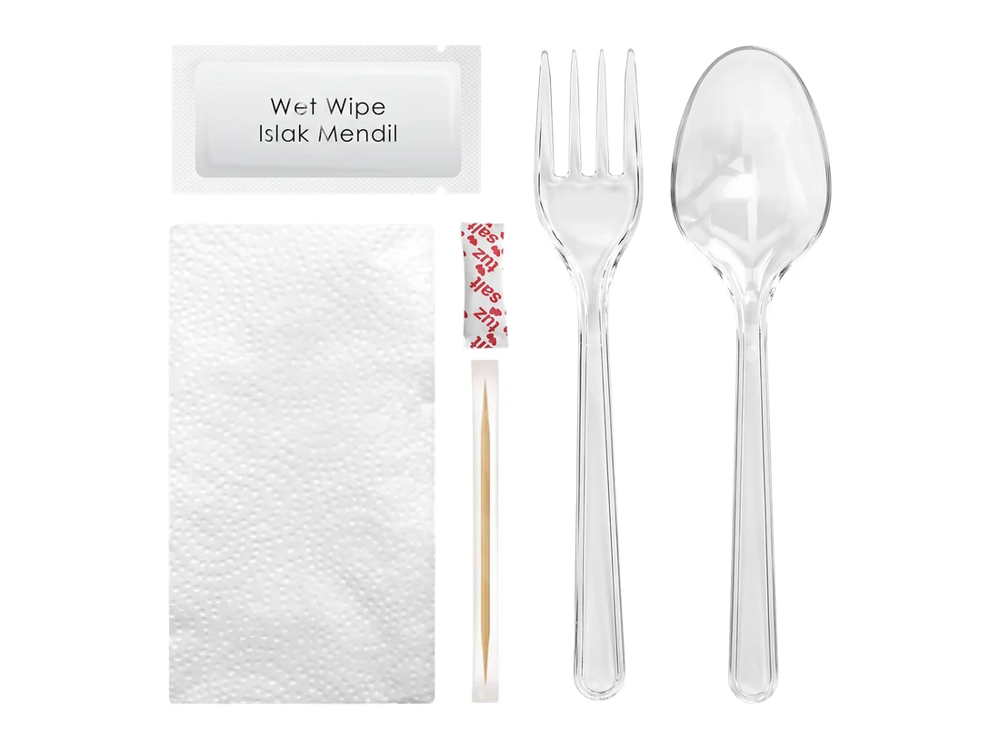 6 Component Wrapped Plastic Cutlery