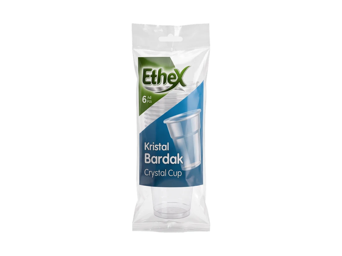 Ethex 180cc Crystal Cup, 6 pcs