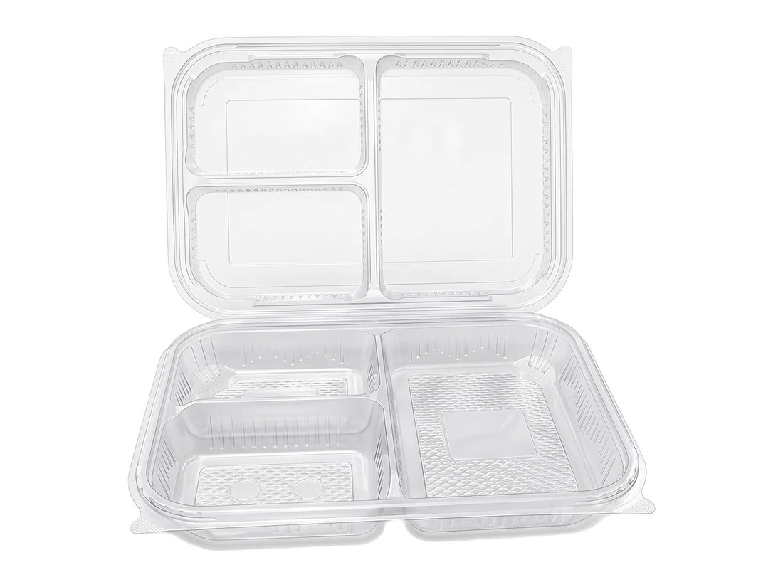 PP 3 Compartment Microwaveable Container - with Lid